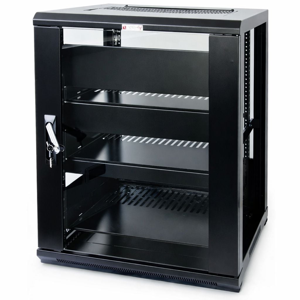 Armadio Rack 19'' 600x600 15U per Audio Video Nero - Miniatura 4
