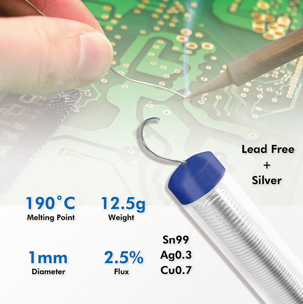 Stagno in Dispenser ø 1 mm Senza Piombo con Argento Rame 0,7% 12,5g - Miniatura 4
