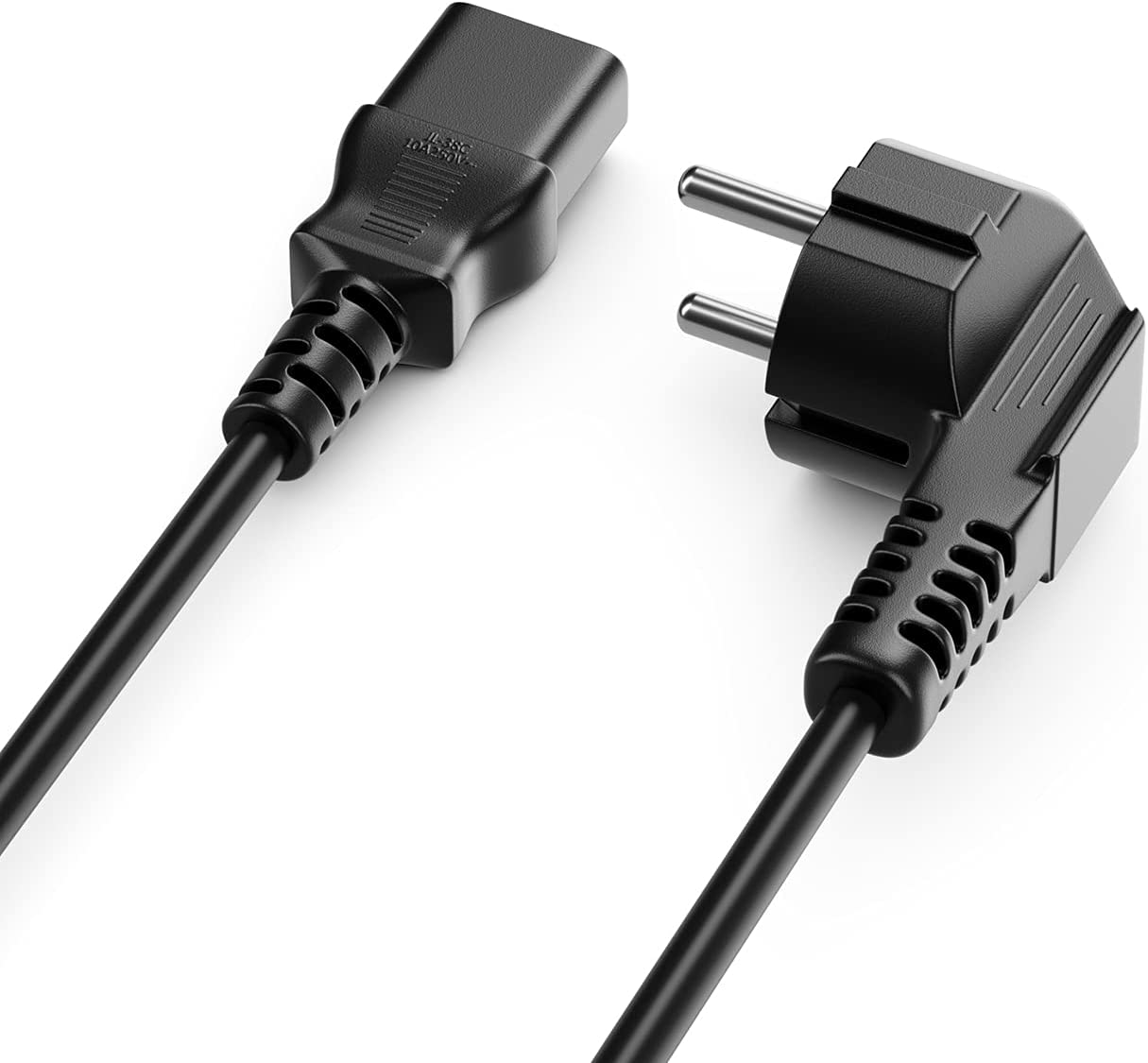 Cavo alimentazione C13 F a Schuko angolato 1,8m nero - Miniatura 4
