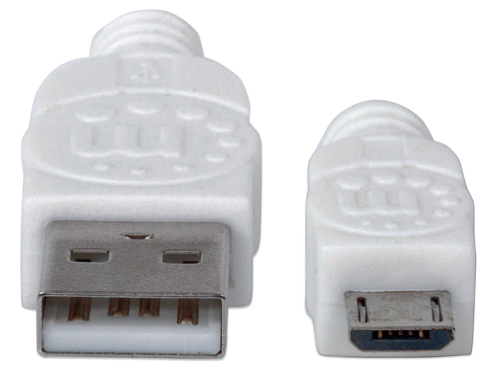 Cavo USB 2.0 A maschio/Micro B maschio 0,3 metri Bianco - Miniatura 4