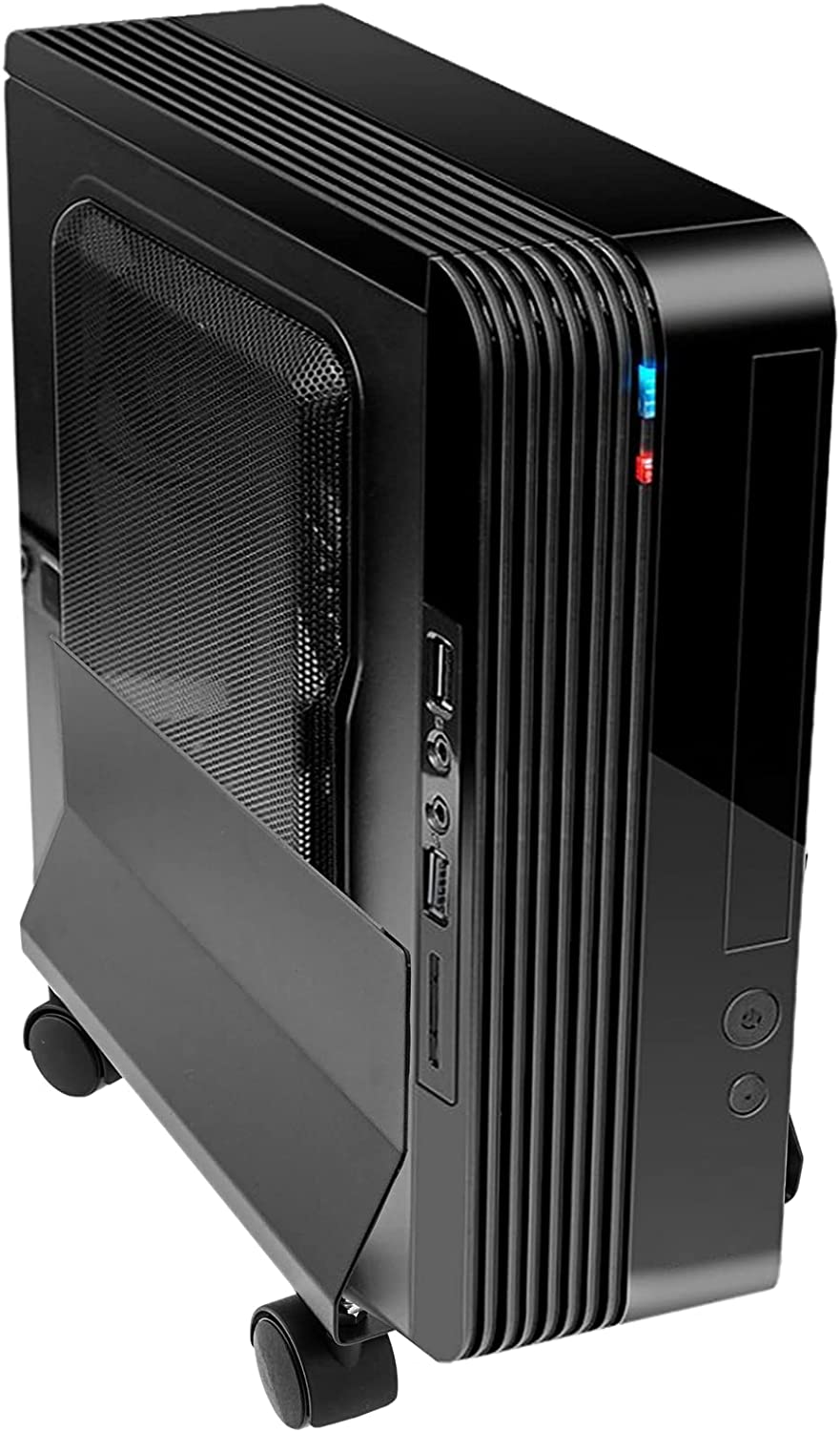 Supporto per PC in Acciaio con Ruote Nero - Miniatura 4