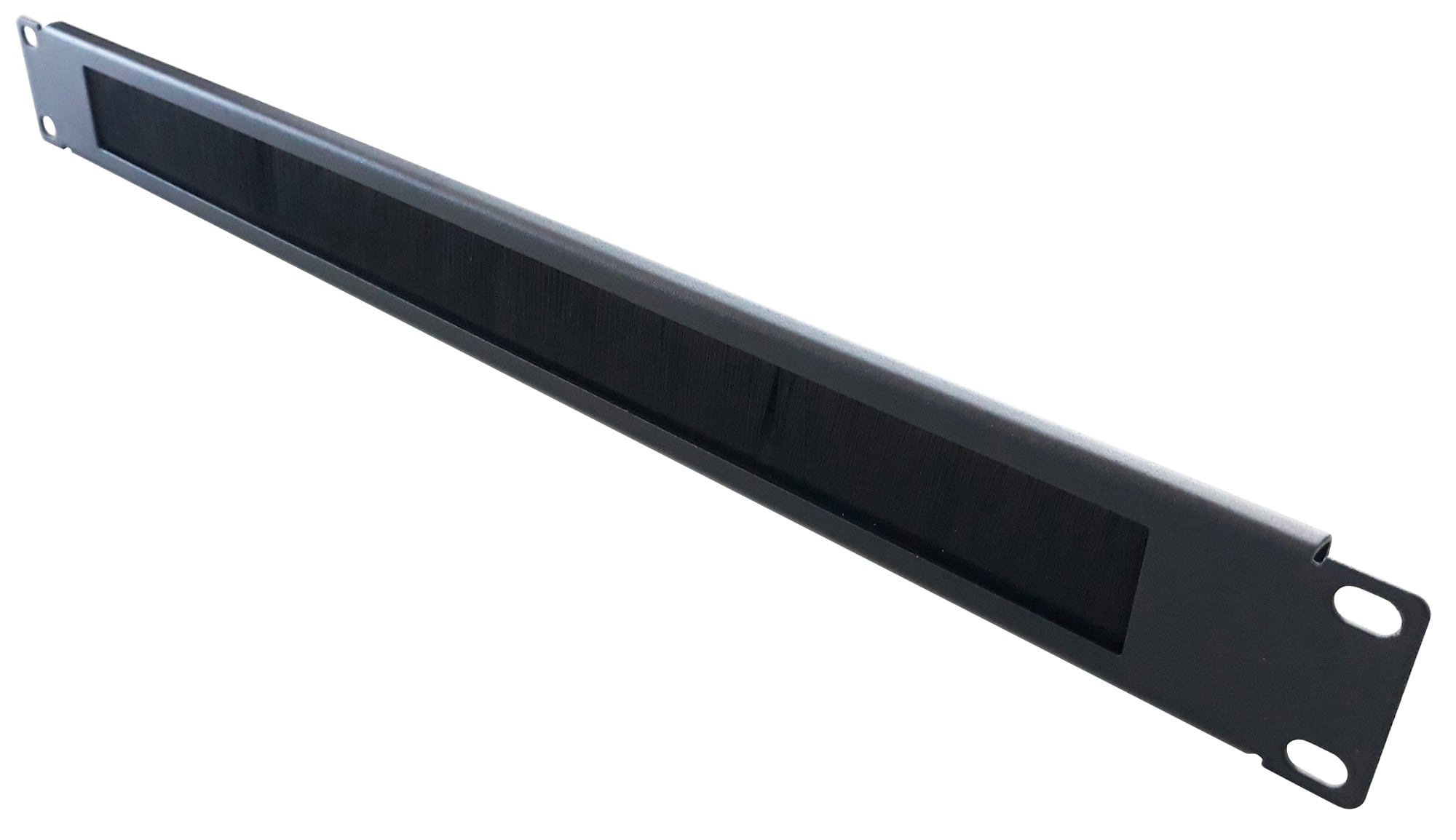 Pannello Passacavi 1U Forato con Spazzola Nero - Miniatura 4