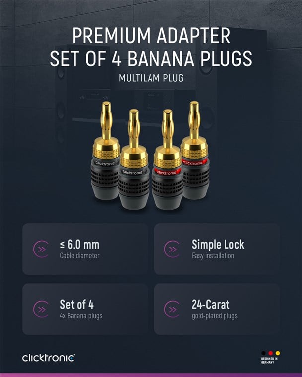 Connettore a Banana SimpleLock 6.0 mm² 2 coppie (2x2 connettori) - Miniatura 4