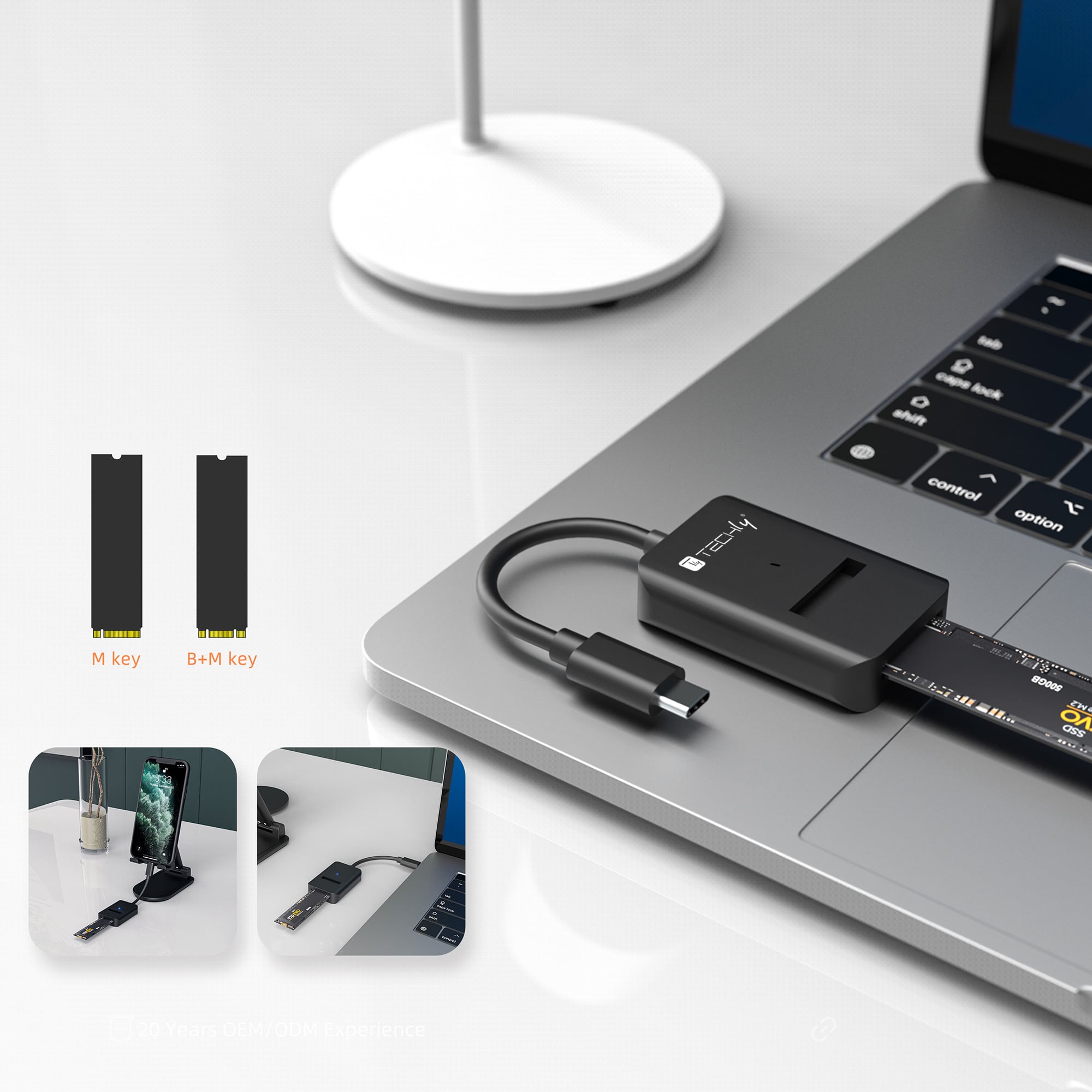 Adattatore SSD da USB-C™ a NVMe/SATA M.2 - Miniatura 4