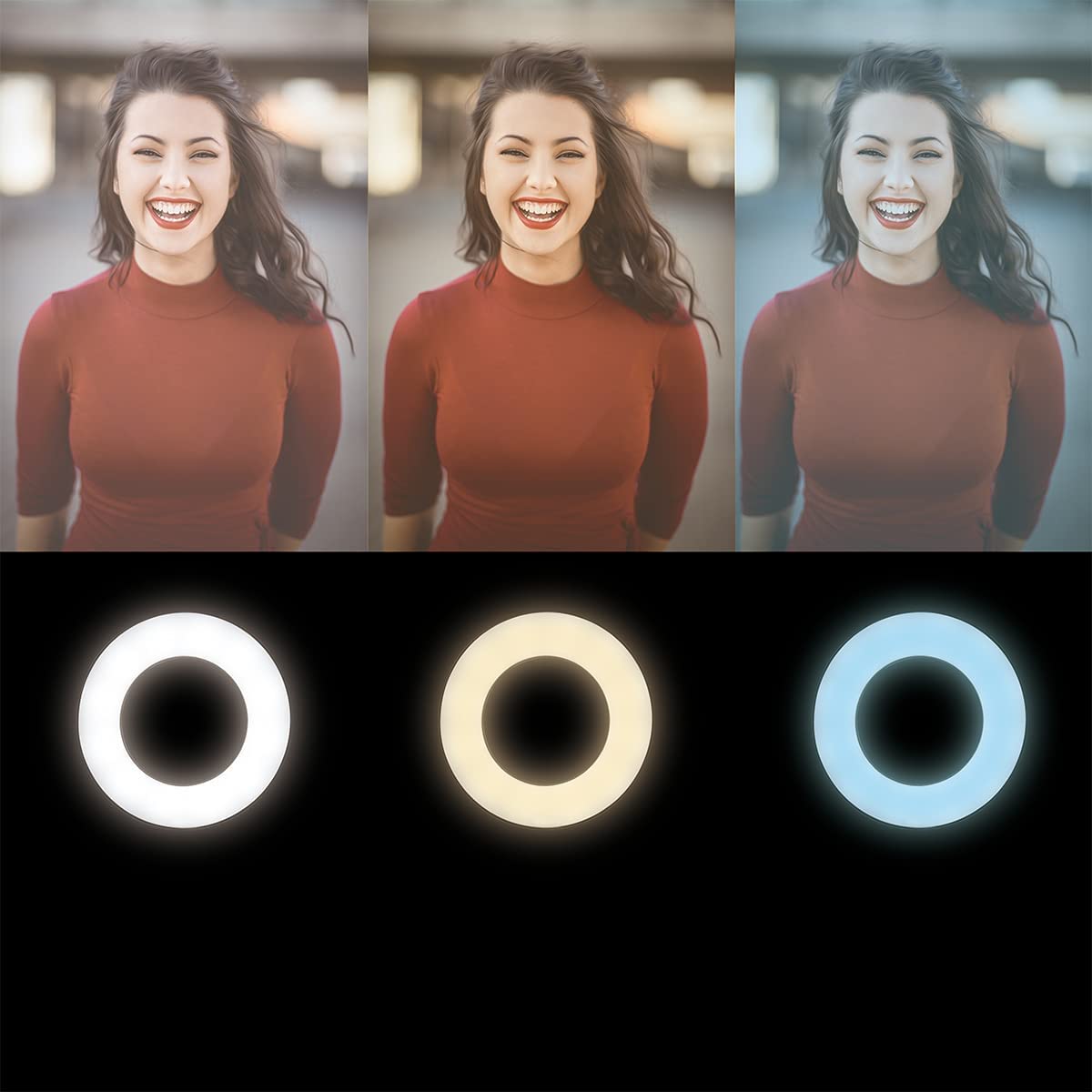 Luce LED Anello 20cm per 1/4'' Regolazione Luminosità Stand Smartphone - Miniatura 4