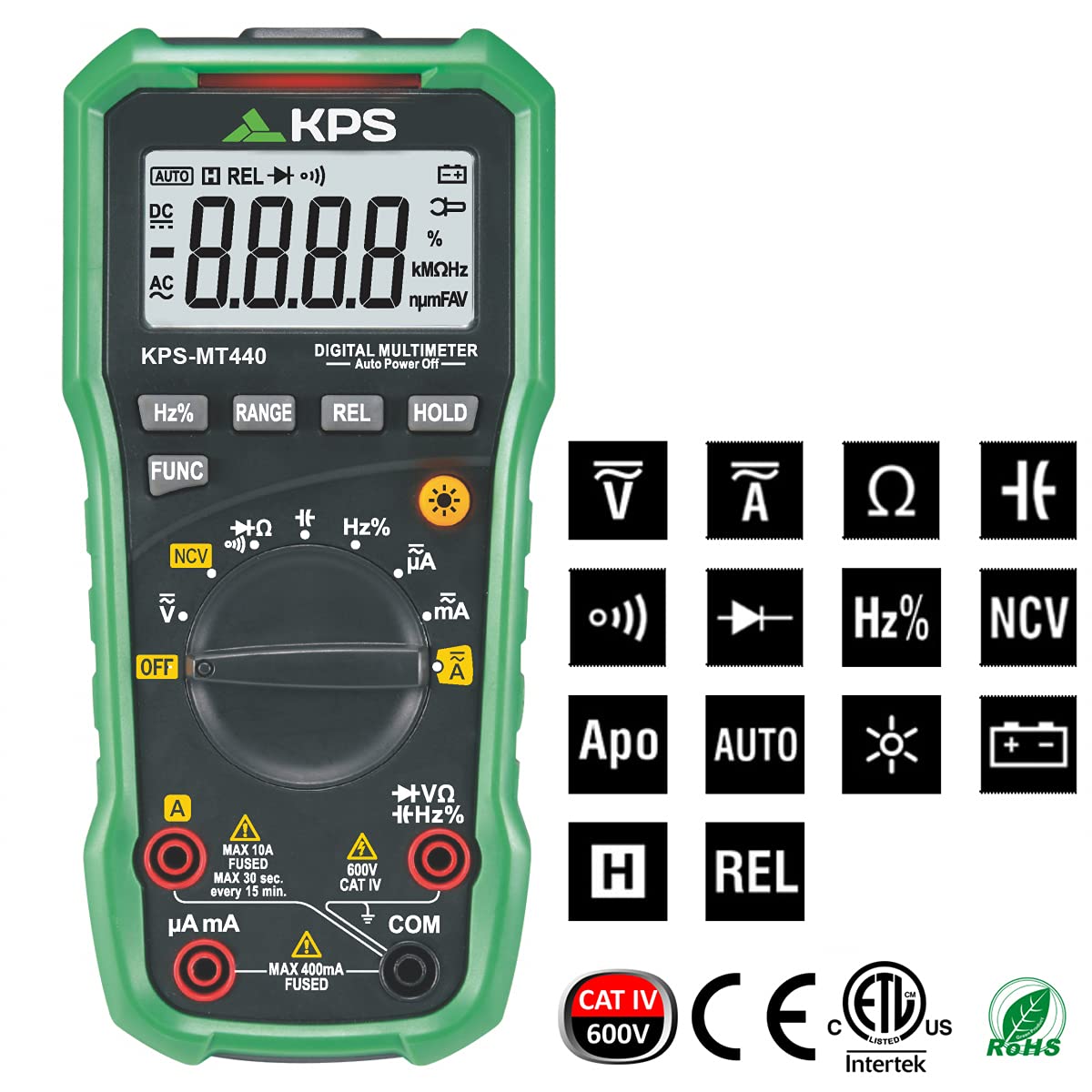 Multimetro Digitale Professionale LCD 4000counts, KPS-MT440 - Miniatura 4