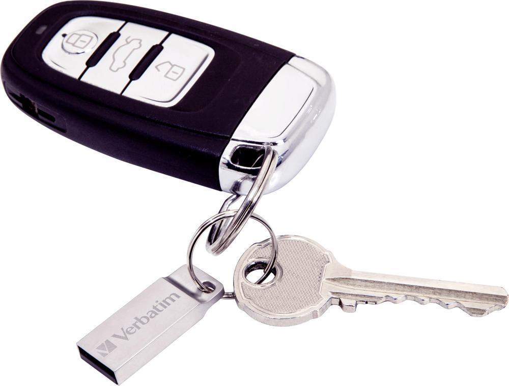 Mini Memoria USB Verbatim con Portachiavi 16GB Silver - Miniatura 4