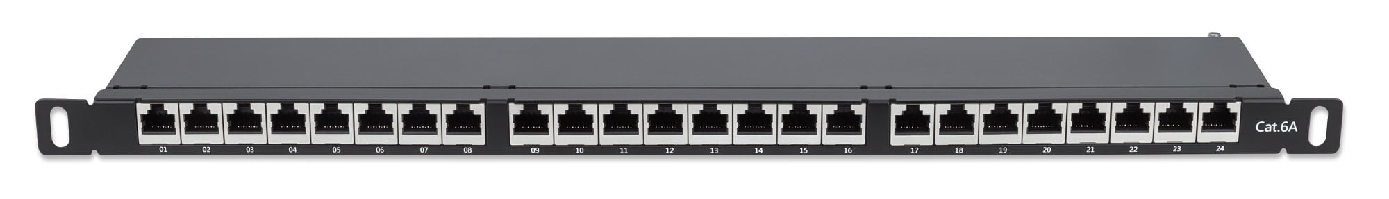Pannello Patch 24 Posti 19'' 0.5U Cat6a Schermato Nero - Miniatura 4