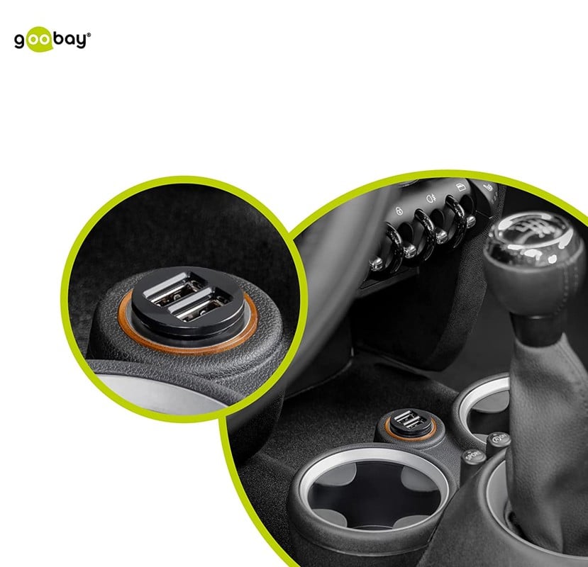 Caricatore Compatto da Auto 2 porte USB max.12W/2.4A Nero - Miniatura 4