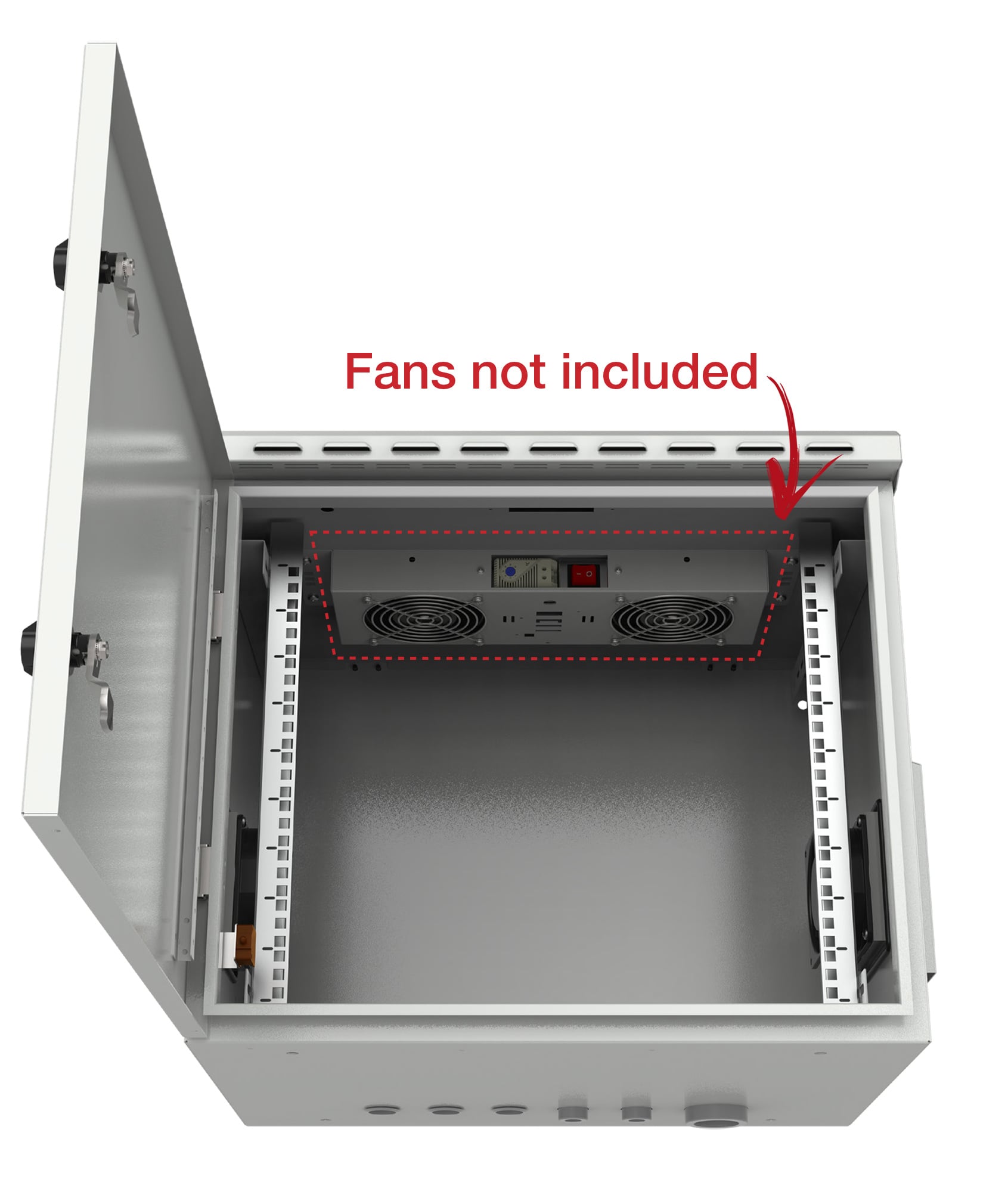 Armadio Rack 19'' a Parete 12U Grigio IP55 Porta Cieca prof. 450 mm - Miniatura 4