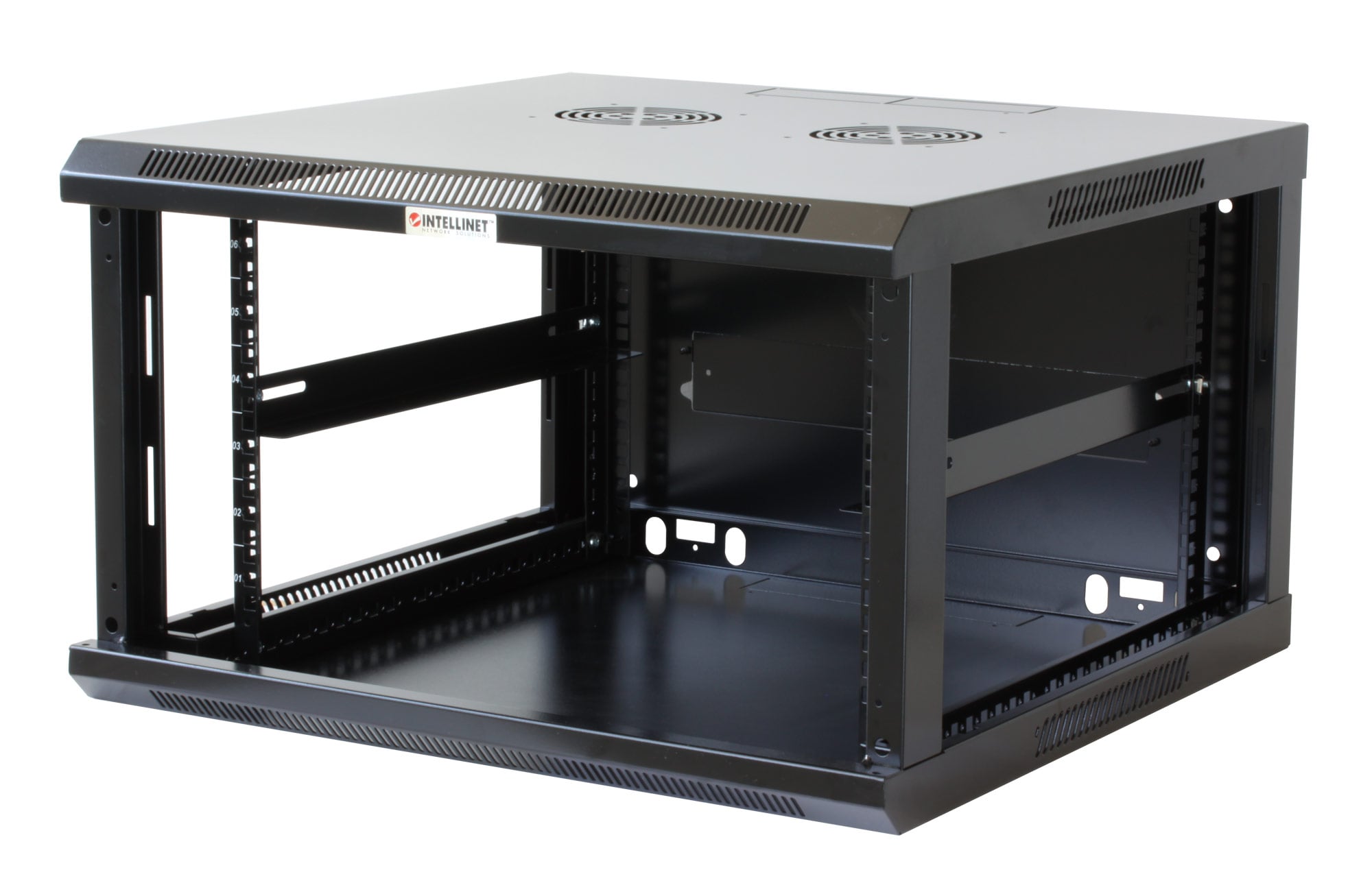 Armadio Rack 19'' a muro 6 unità sezione unica prof. 450mm Nero - Miniatura 4