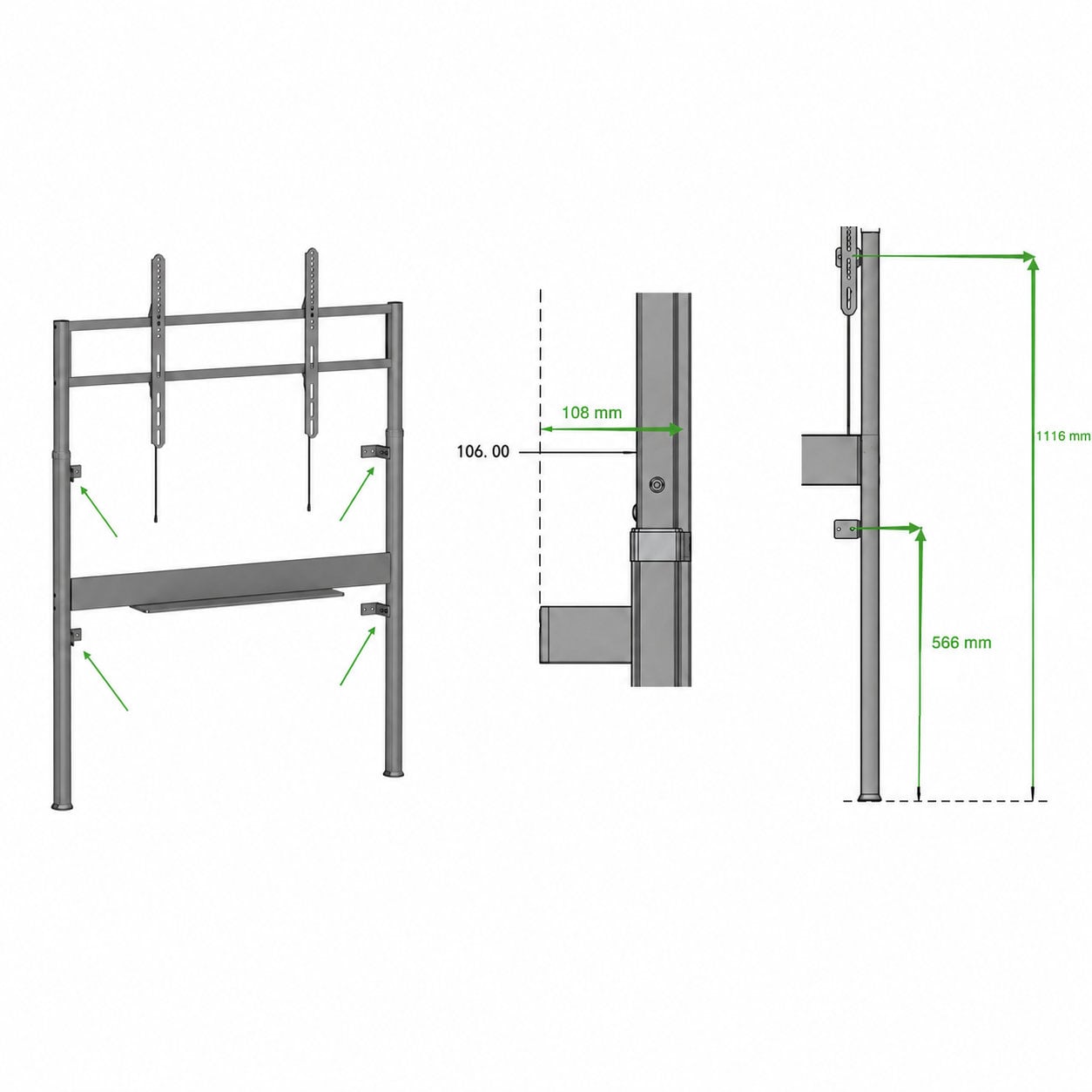 Supporto TV Slimfit Motorizzato da Parete con Altezza Regolabile per TV da 60-110'' con Telecomando - Miniatura 4