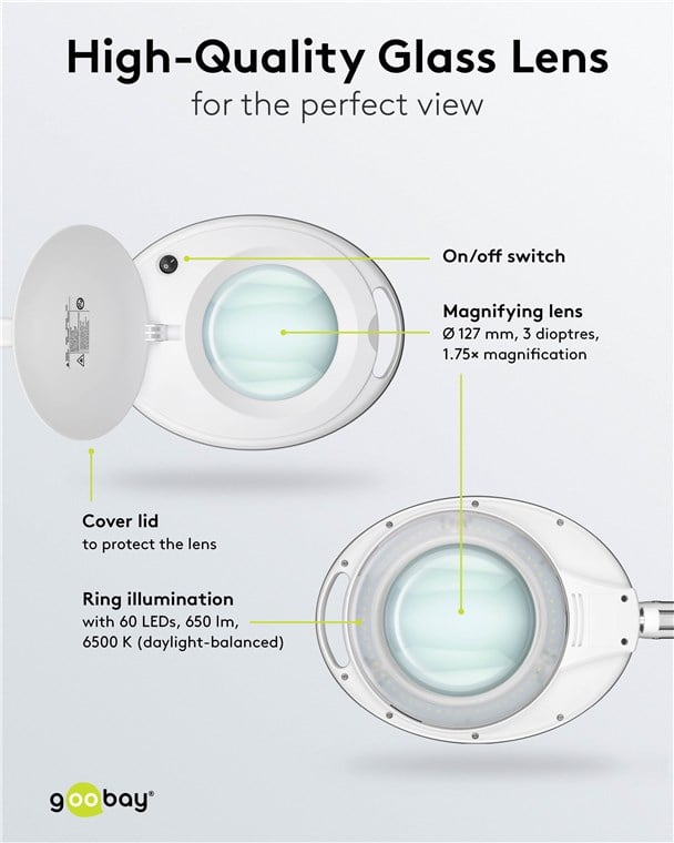 Lampada LED con Lente d'ingrandimento a 3 Diottrie 8W Attacco a Morsetto - Miniatura 5