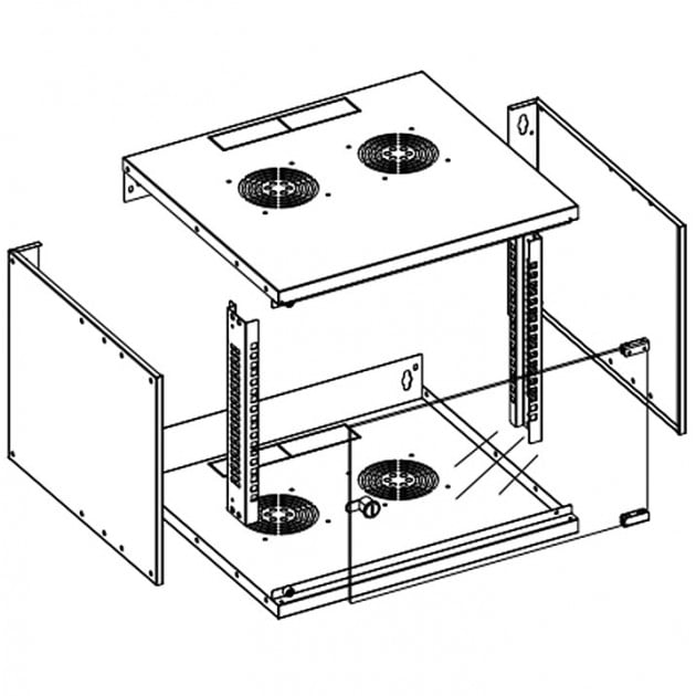 Armadio Rack 19'' a Muro 9U prof. 320 Grigio Assemblato - Miniatura 5
