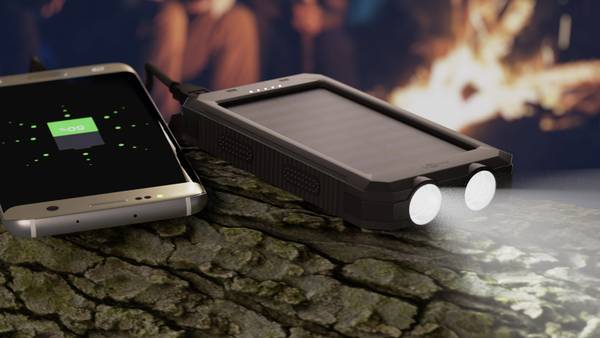 Powerbank Outdoor Energia Solare 8000 mAh con Torcia IP45 2xUSB Nero - Miniatura 5