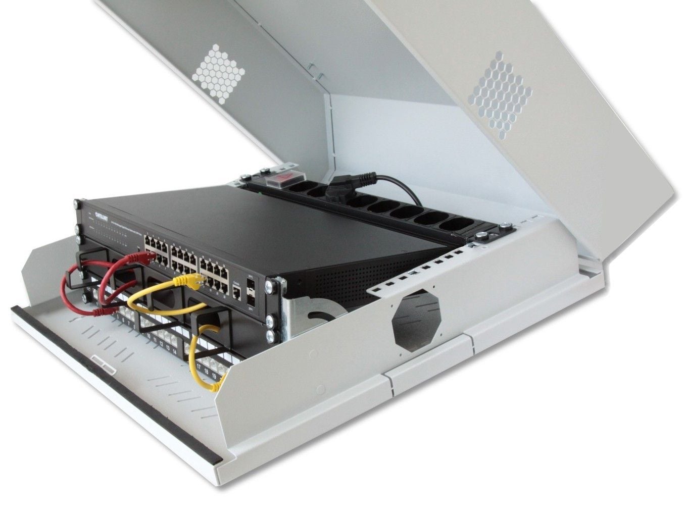 Armadio a muro 19'' Flat 9 Unità Grigio - Miniatura 5