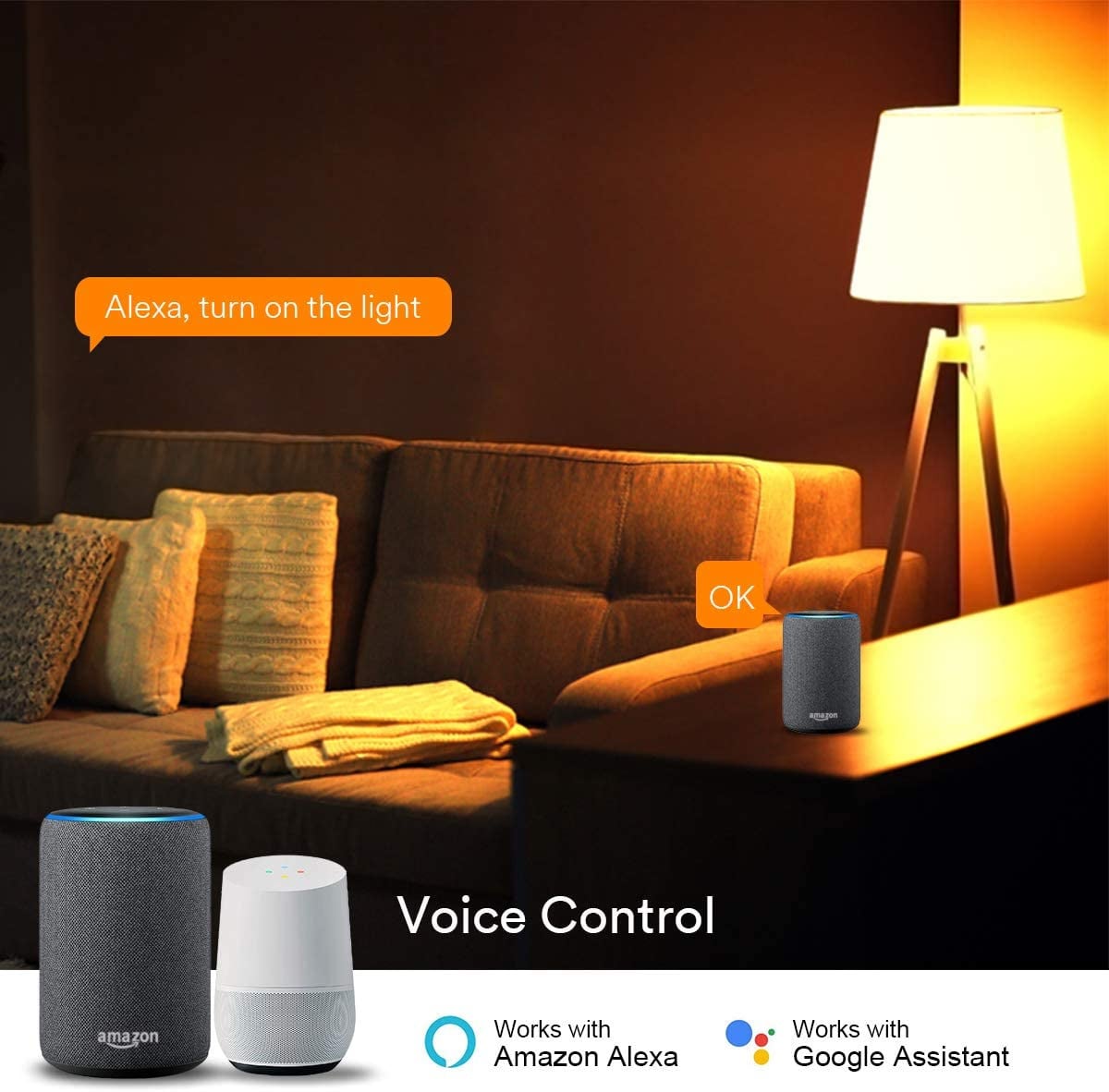 Lampadina LED E27 con Filamento Smart Controllo Vocale Alexa F, R9078 - Miniatura 5