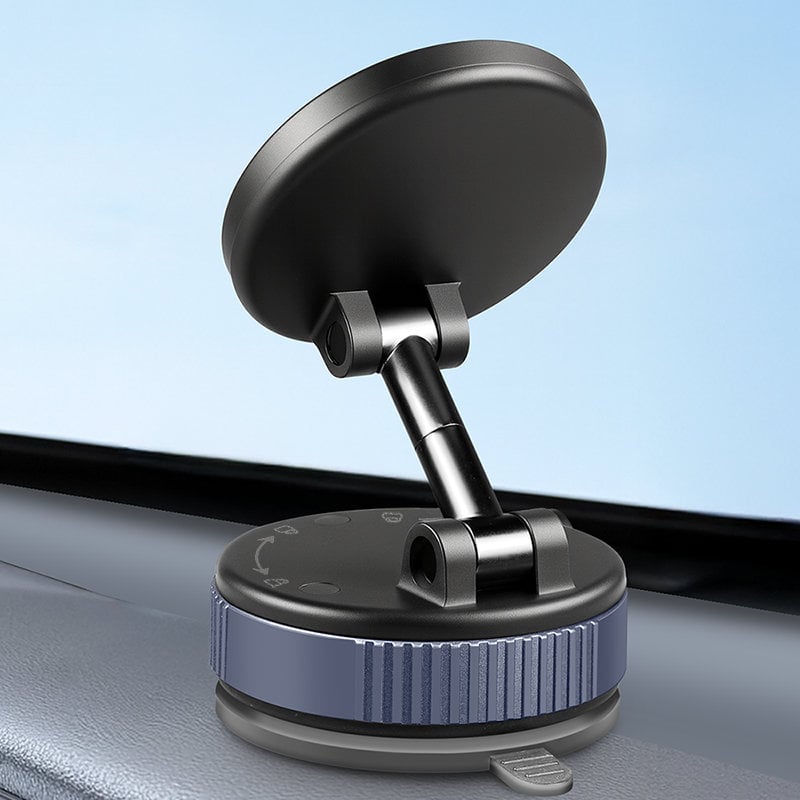 Supporto Magnetico per Smartphone con 2 Snodi a 180°, Chiusura a Rotazione e Ventosa, Nero/Bronzo - Miniatura 5