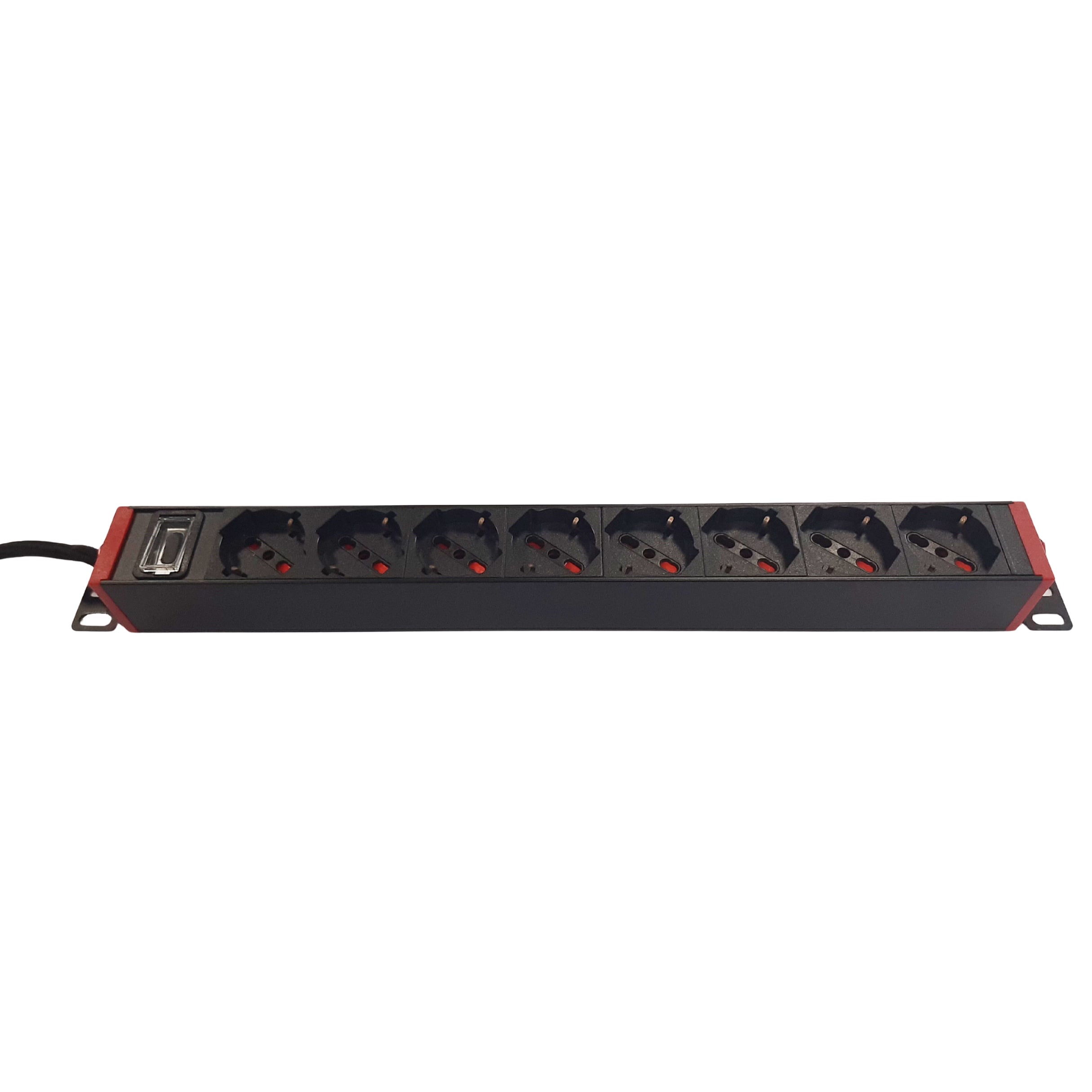 Multipresa 8 Posti da Rack 19'' con Staffe Ruotabili a 360° Spina Italiana - Miniatura 5