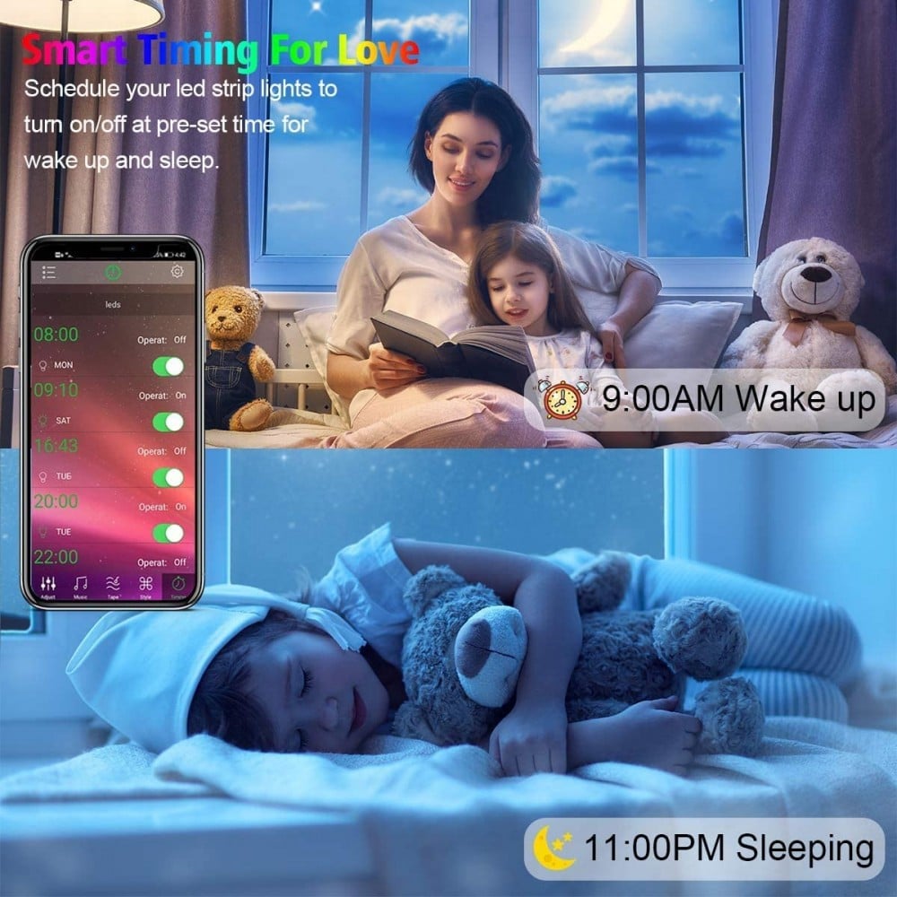 Kit Striscia LED Intelligente 5m con Funzione Musicale e Controllo Vocale Alexa, R5149 - Miniatura 5