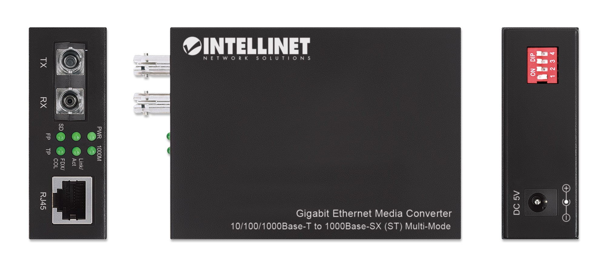 Media Converter Gigabit Ethernet Fibra ST Multimodale - Miniatura 5