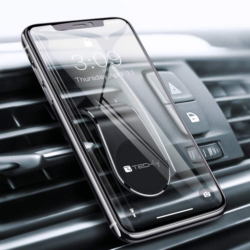Supporto Magnetico da Auto per Smartphone con Due Placche Metalliche Universali - Miniatura 5