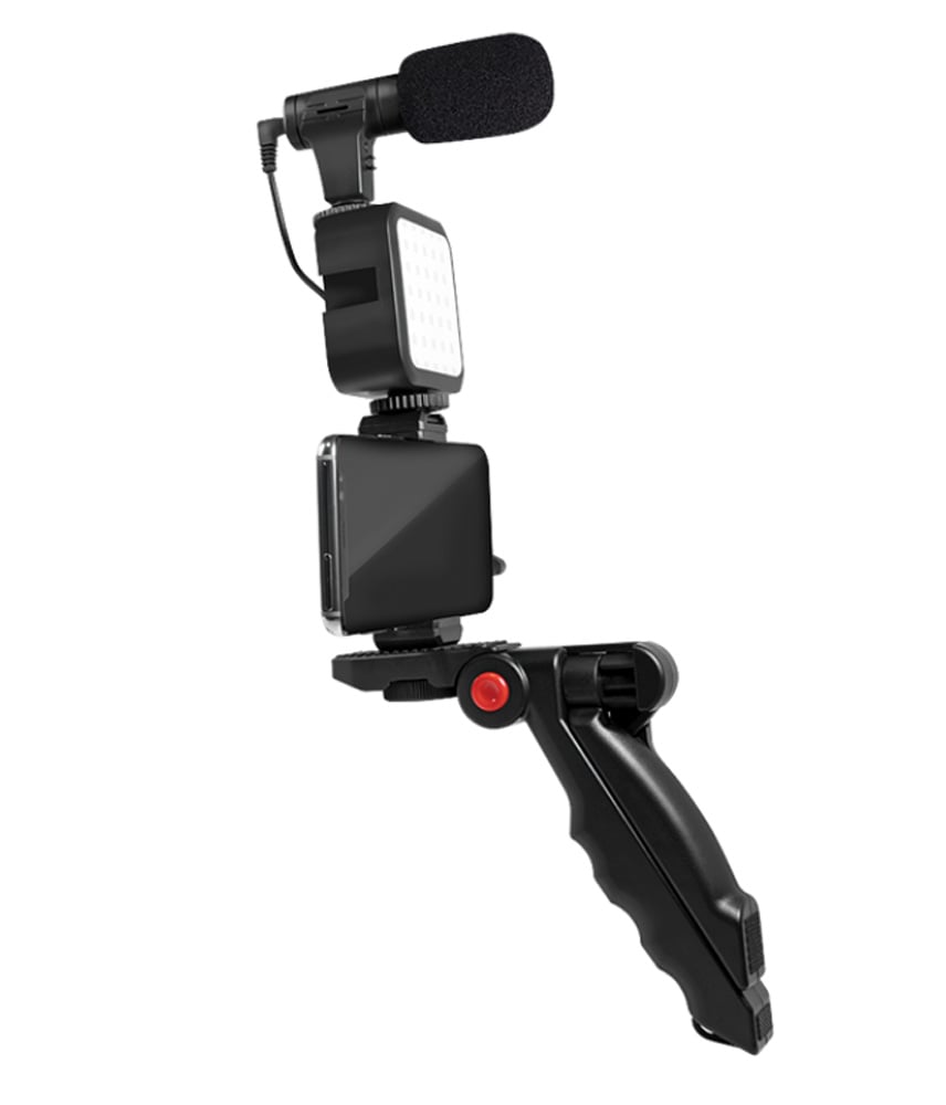 Kit Vlogger Treppiede per Smartphone 4,7''–7'' con Luce LED e Microfono Direzionale - Miniatura 5