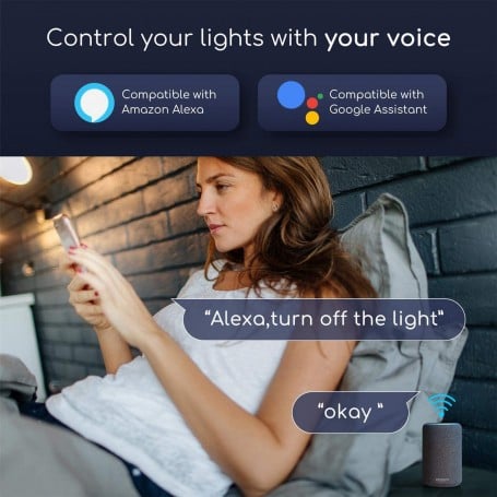 Lampadina Intelligente Candela E14 Ambra Calda 4,9W LED a Filamento Alexa Google Assistant Classe F, R5141 - Miniatura 5