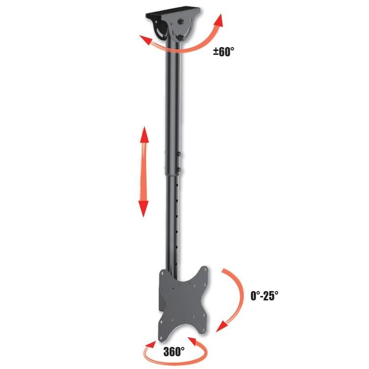 Supporto Telescopico a Soffitto fino a 1,6m per TV LED LCD 23-42'' - Miniatura 5
