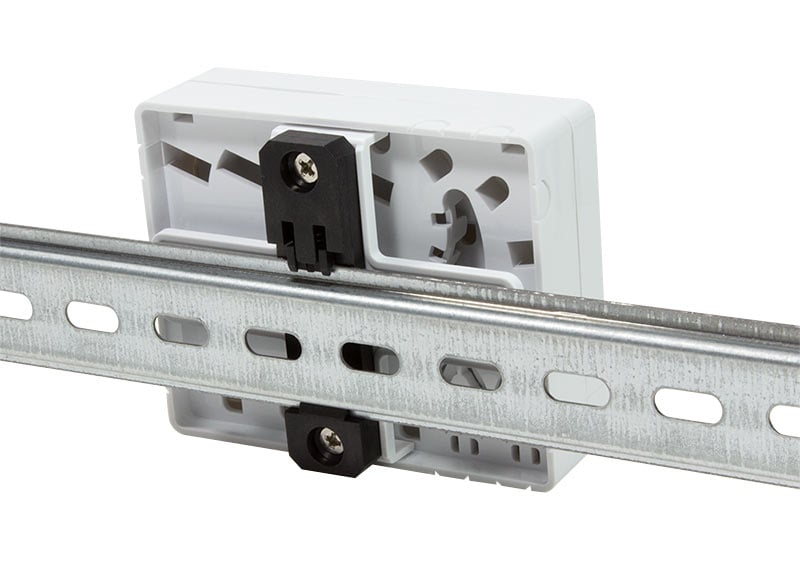 Scatola di connessione indoor FTTH per 4 fibre, 4 adattatori, per guida DIN - Miniatura 5