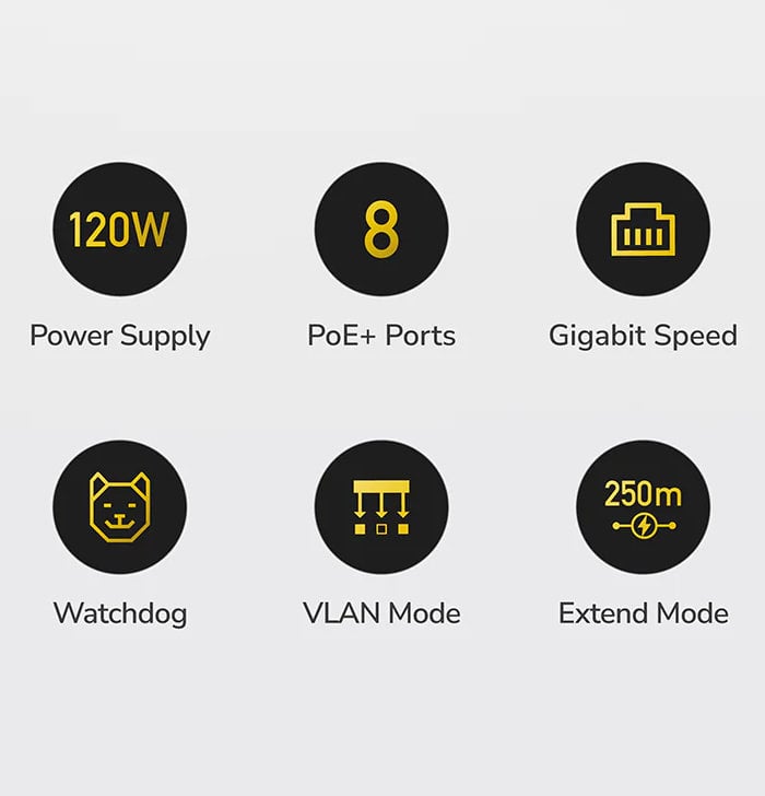 Switch Gigabit PoE+ 8 Porte con 2 Uplink GbE, GS1010P Nero - Miniatura 5