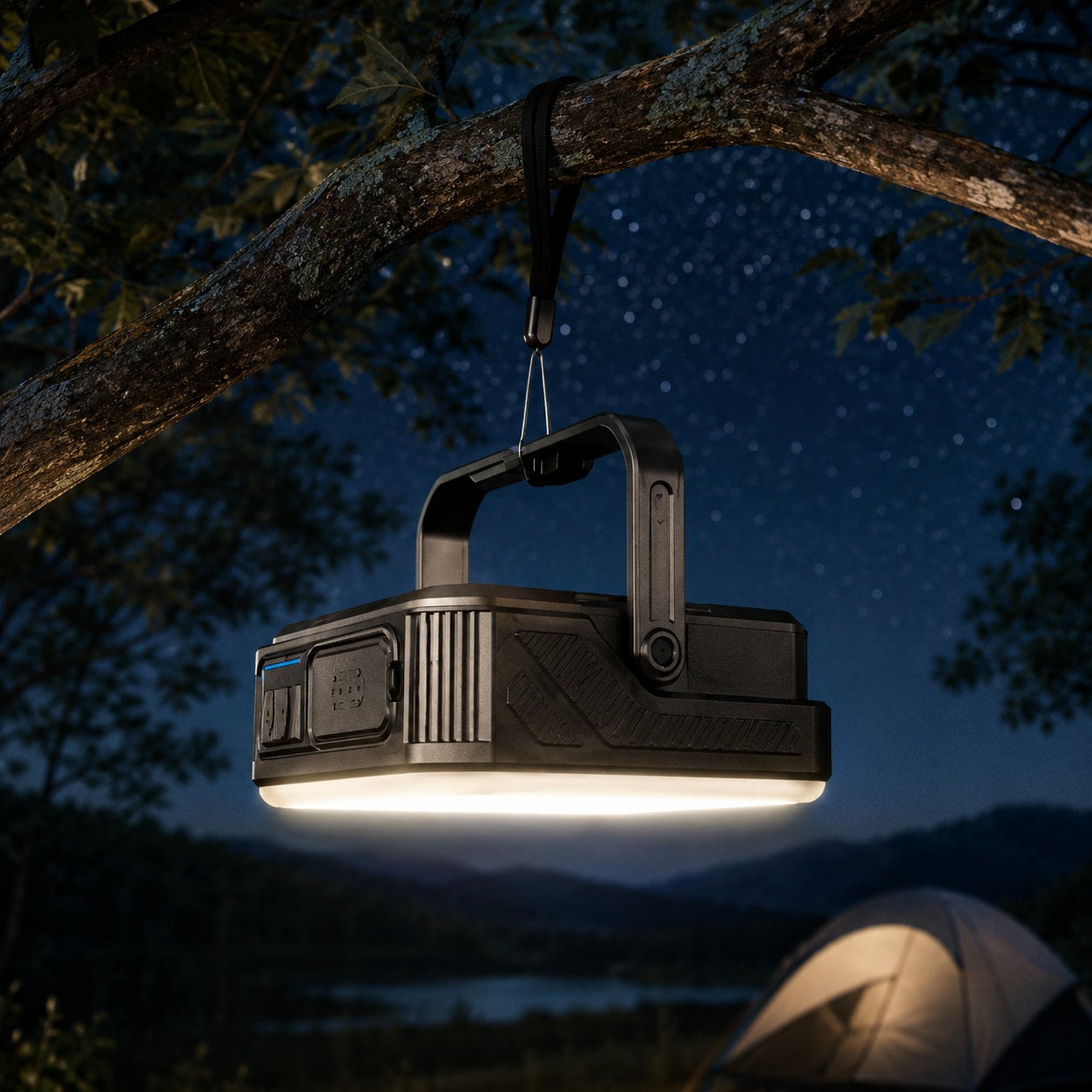 Powerbank Outdoor Energia Solare 10000 mAh con Lampada da Campeggio/Torcia IP65 2xUSB, Nero - Miniatura 5