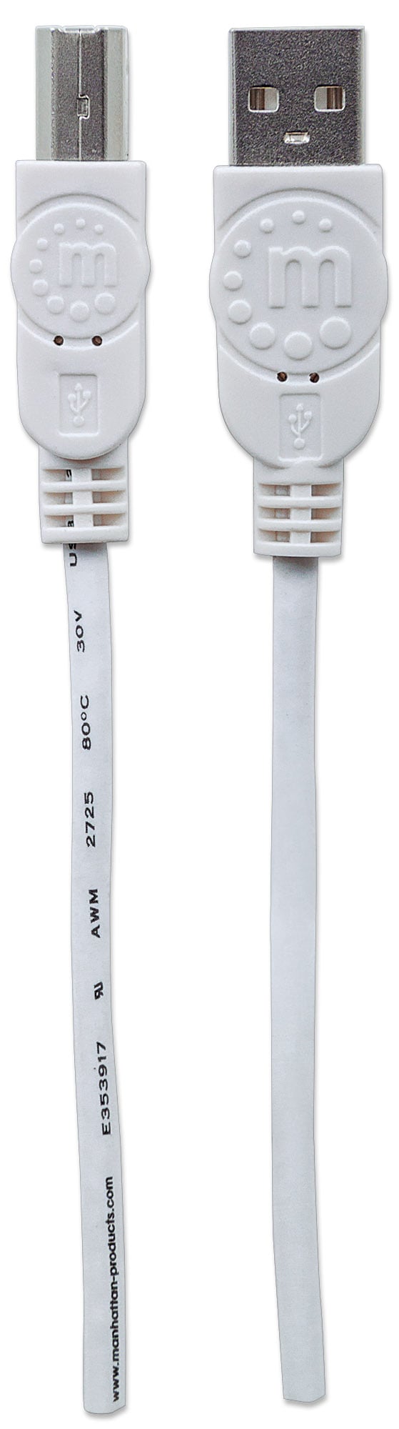 Cavo USB 2.0 A maschio/B maschio 5m Bianco - Miniatura 5
