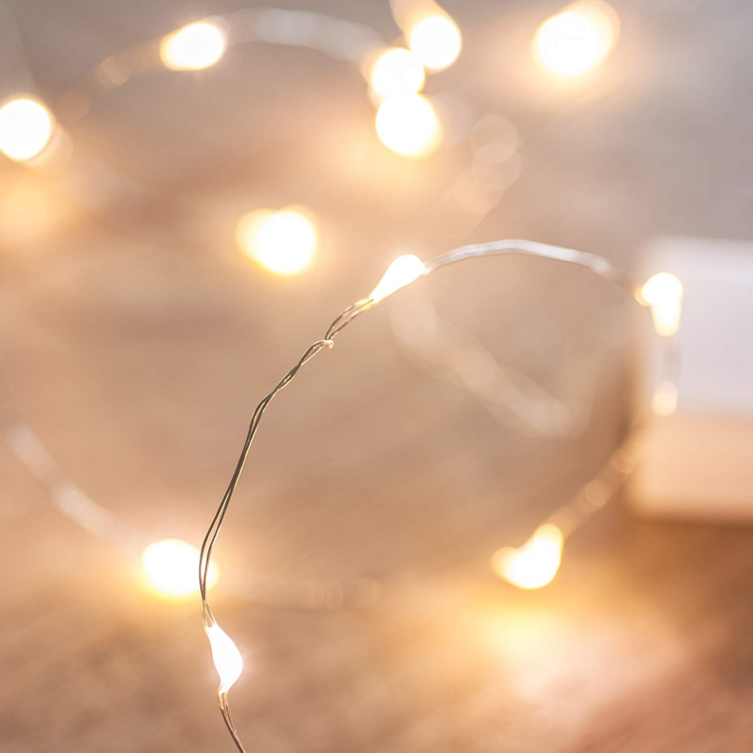 Luci Natalizie da Interno 20 LED a Filo Argentato con Timer A++ - Miniatura 5