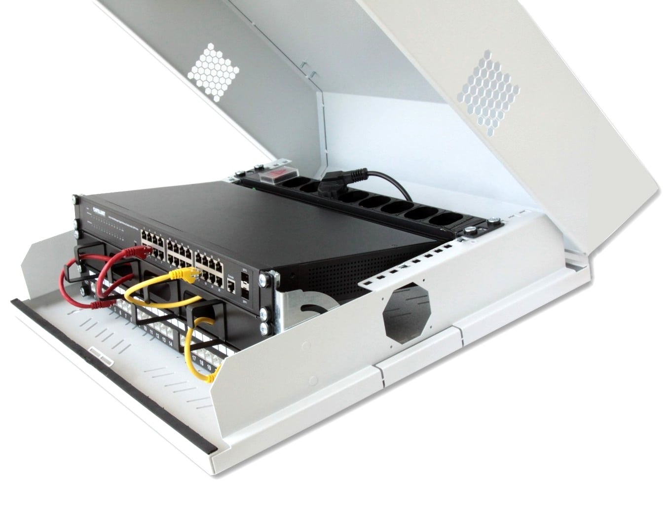 Armadio a muro 19'' Flat 9 Unità Bianco RAL9016 - Miniatura 5