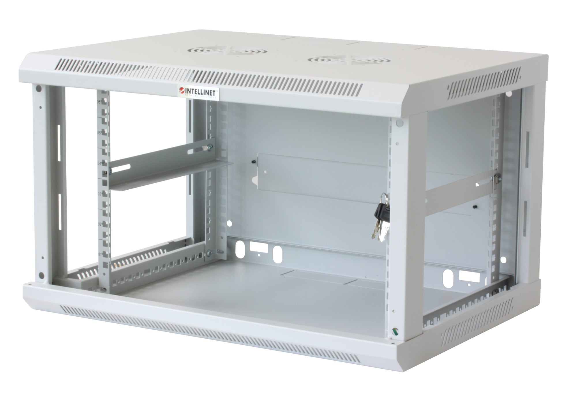 Armadio Rack 19'' a muro 6 unità sezione unica prof. 450mm Grigio - Miniatura 5