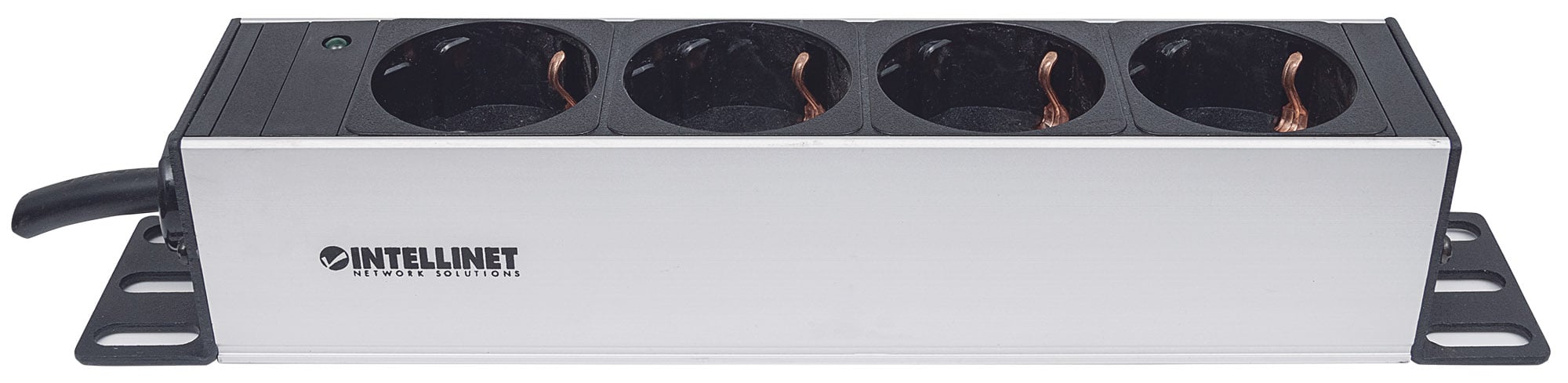 Multipresa Schuko 4 posti da Rack 10'' con Spina Schuko Angolata 1U - Miniatura 5