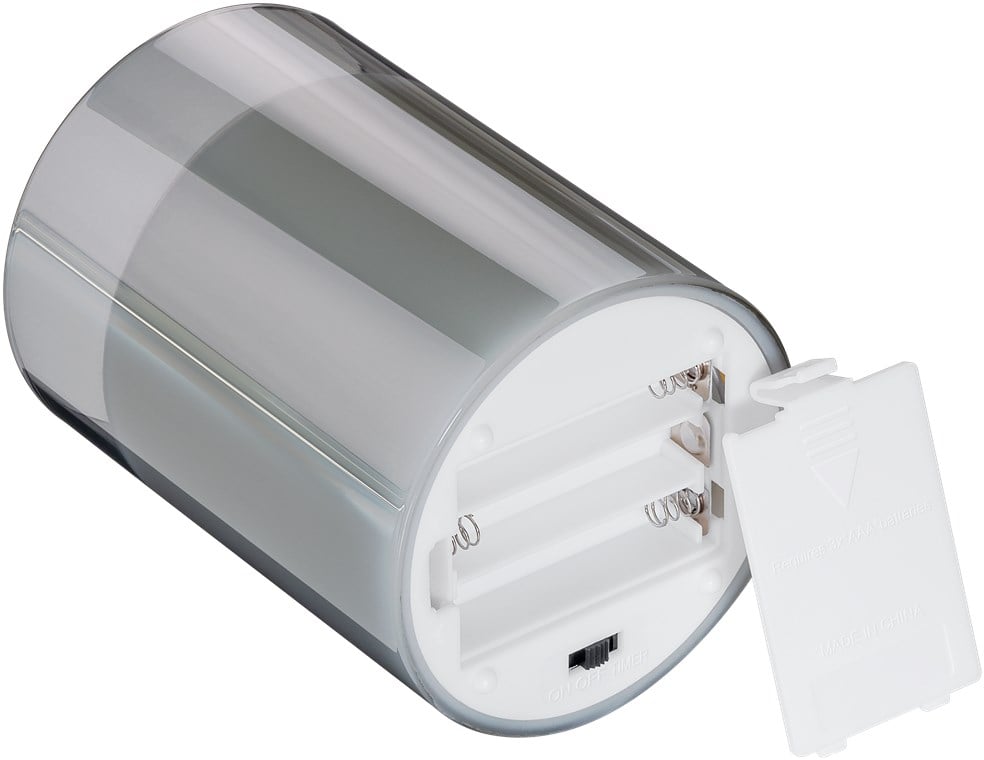 Set di 3 Candele a LED in Vera Cera in Vetro con Timer Grigio - Miniatura 5