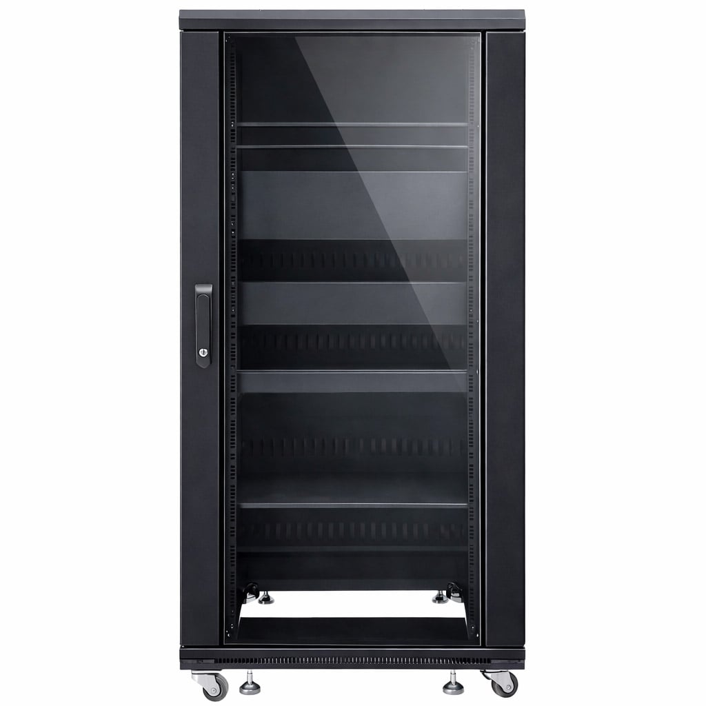 Armadio Rack 19'' 600x600 27U per Audio Video Nero - Miniatura 5