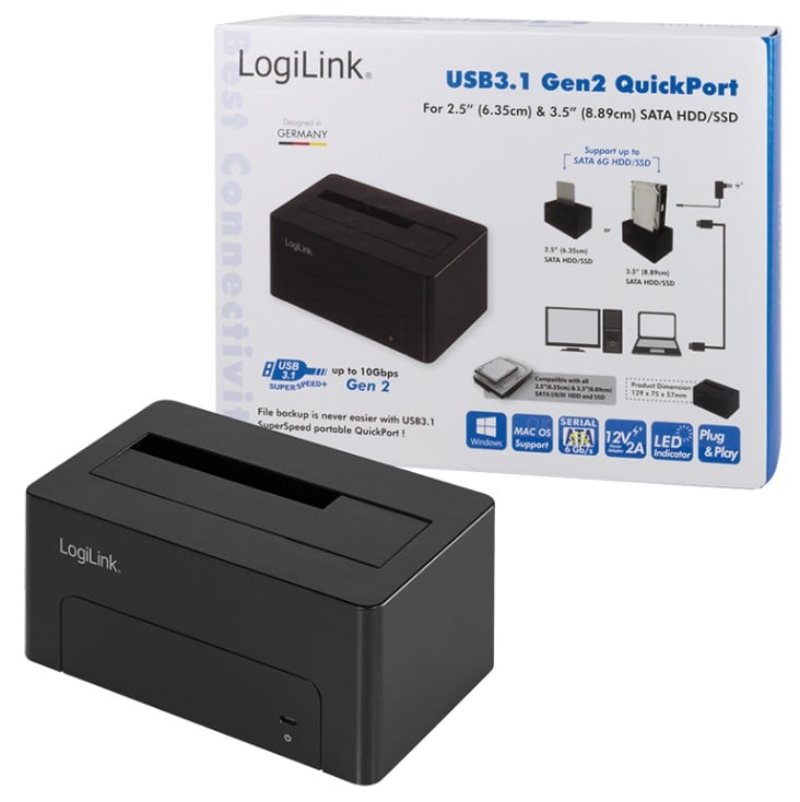 Docking Station USB3.1 Gen2 per HDD/SSD SATA da 2.5''/3.5'' Nero - Miniatura 5