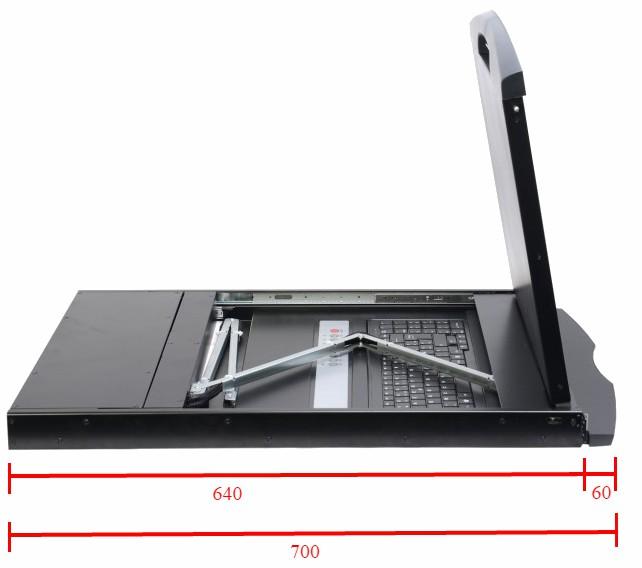 Console KVM Switch 8 Porte USB/PS2 con LCD 17'' da Rack 19'' Dual Rail - Miniatura 6