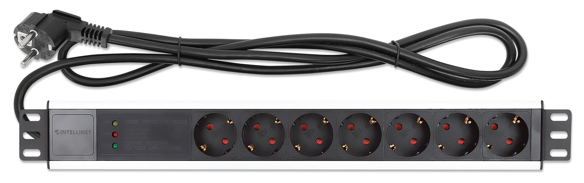 Multipresa per Rack 19'' 7 posti Spina Schuko Angolata 1U - Miniatura 6