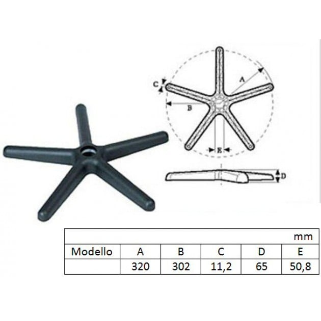 Base di ricambio per sedia da Ufficio - Miniatura 6