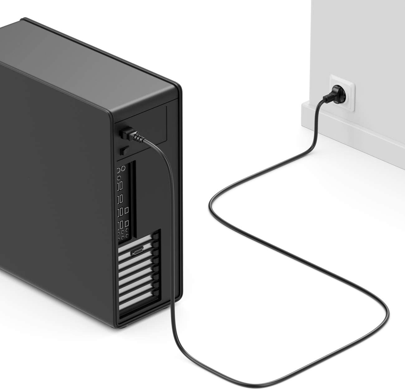 Cavo alimentazione C13 F a Schuko 1,8 mt nero - Miniatura 6