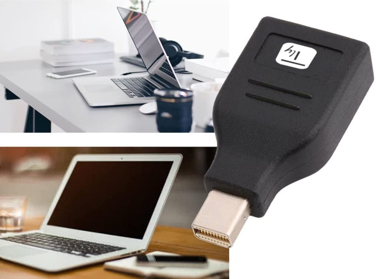 Adattatore Mini DisplayPort M (Thunderbolt)/DisplayPort F 4K Nero - Miniatura 6