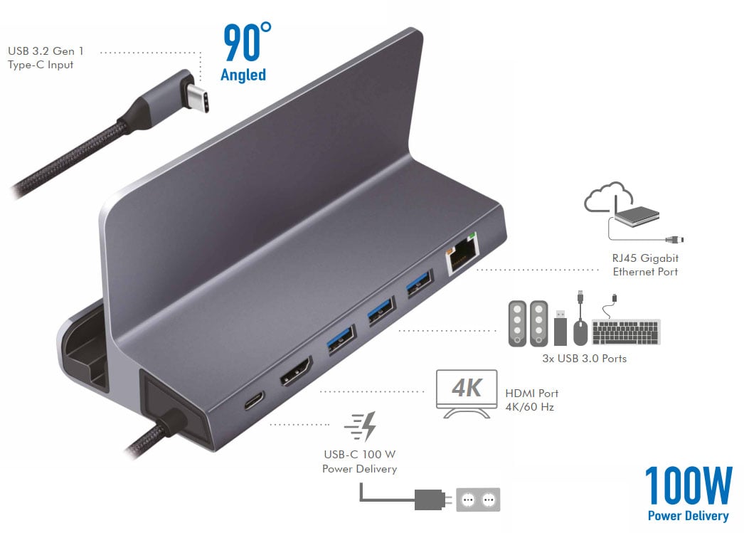 Docking Station USB-C™ 6 in 1 per Steam Deck™, iPad Tablet e Smartphone - Miniatura 6