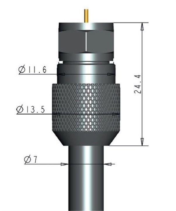 Confezione 10 Adattatori F per Cavi Diametro 6,8/7mm - Miniatura 6