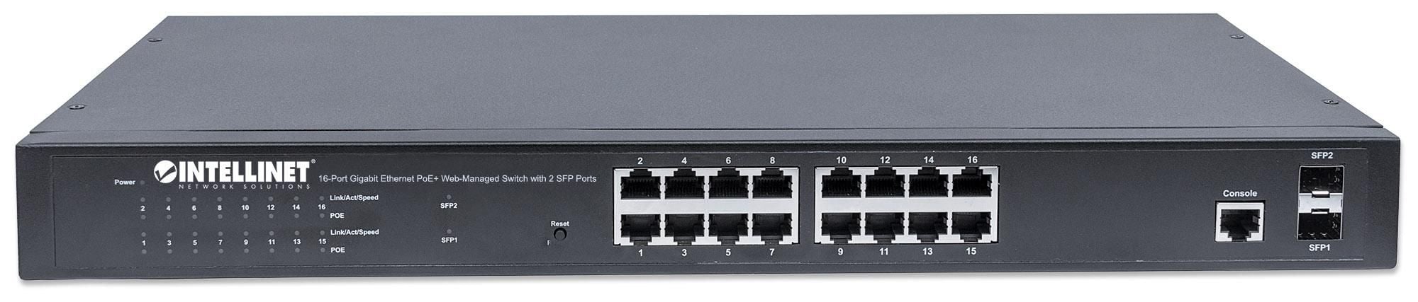 Switch Gigabit Ethernet 16 Porte PoE+ Web Managed con 2 Porte SFP - Miniatura 6