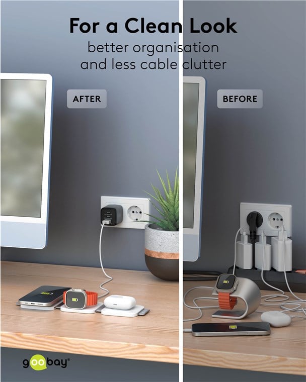 Caricatore Qi Wireless Caricabatterie 3in1 Stazione di Ricarica Pieghevole 15W - Miniatura 6