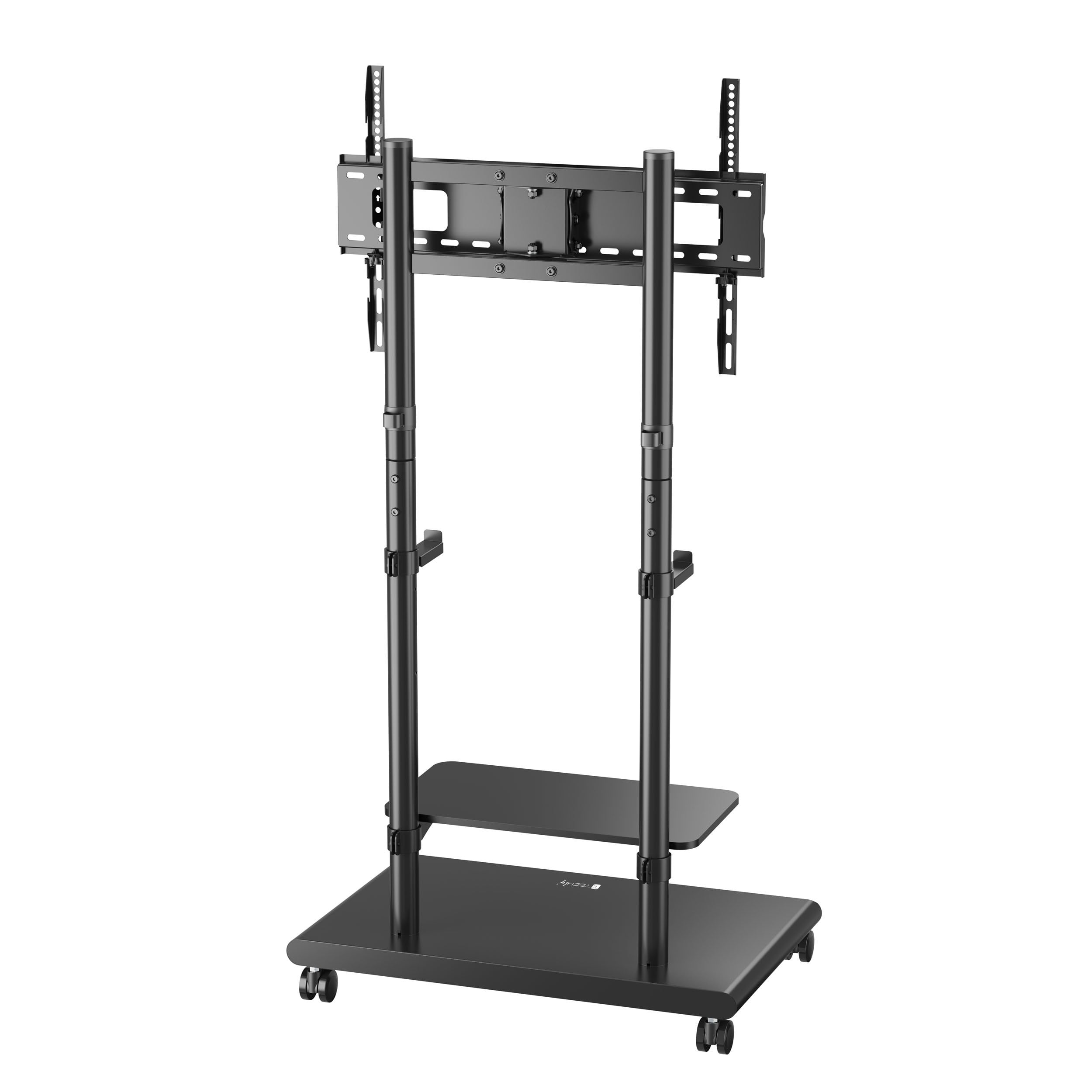 Supporto Mobile da Pavimento con Altezza Regolabile e Mensole, per TV  da 37-75'' - Miniatura 6